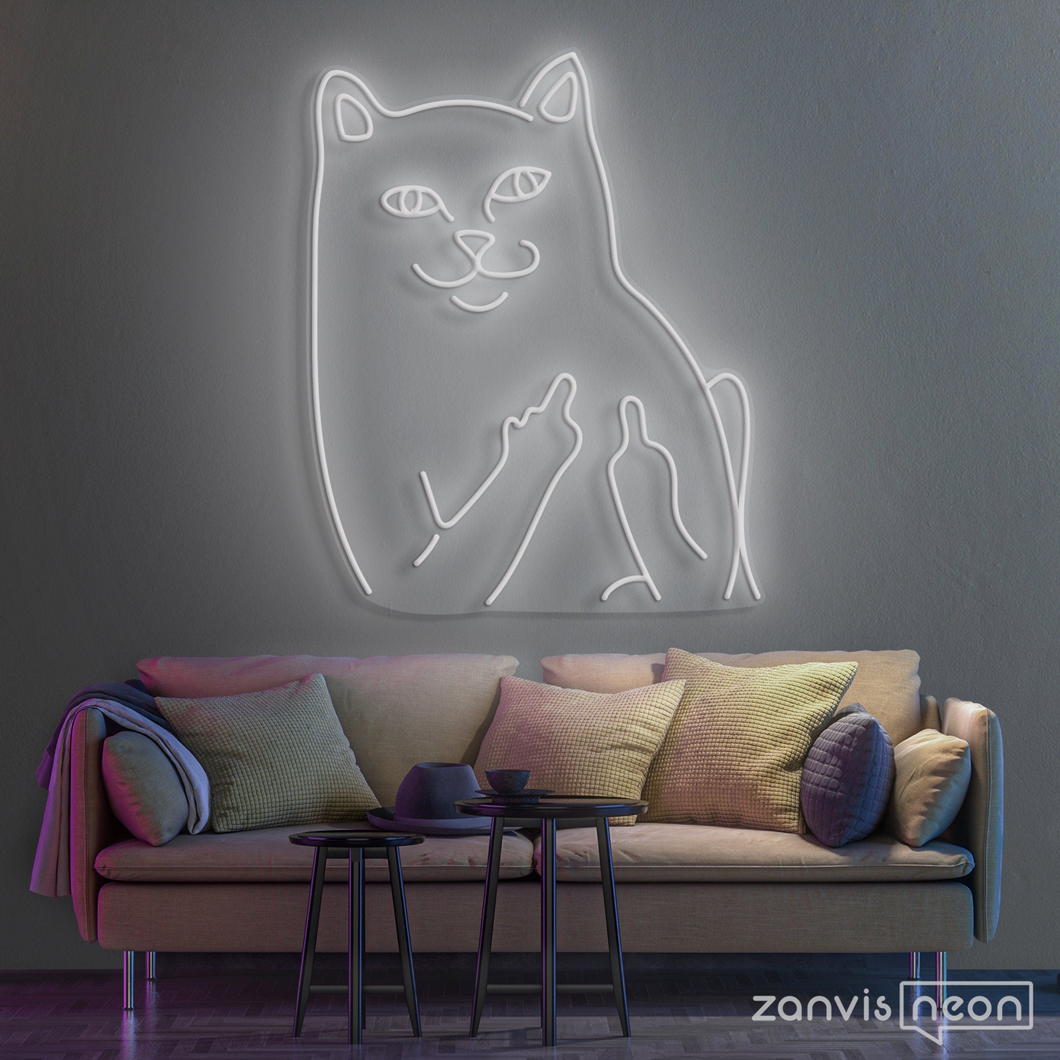 BAD CAT Custom Neon Sign Light Office Living Room
