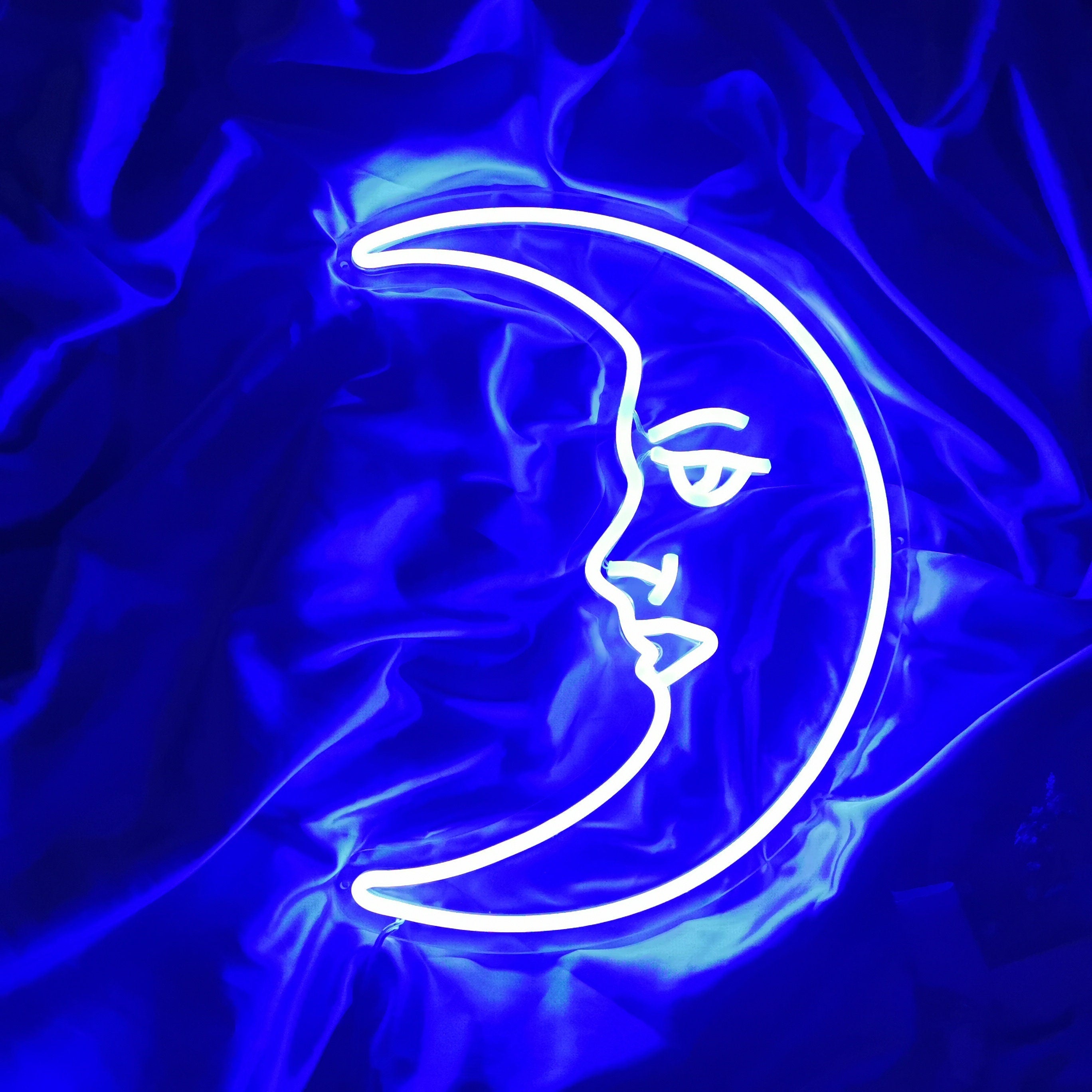Personalized Moon face neon sign
