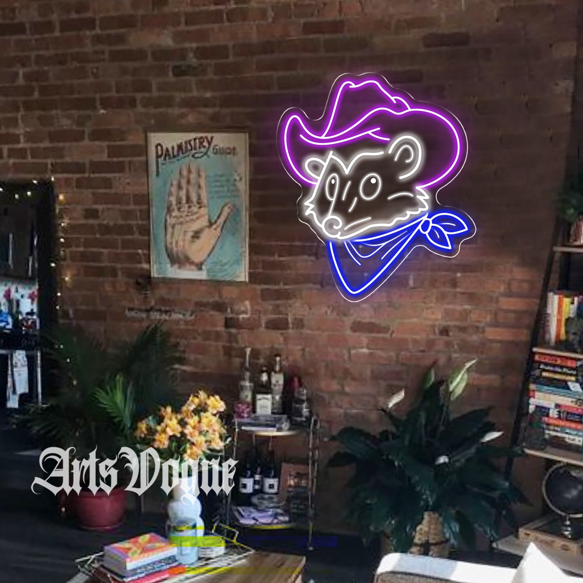 Personalized Cowboy Mouse Neon Sign