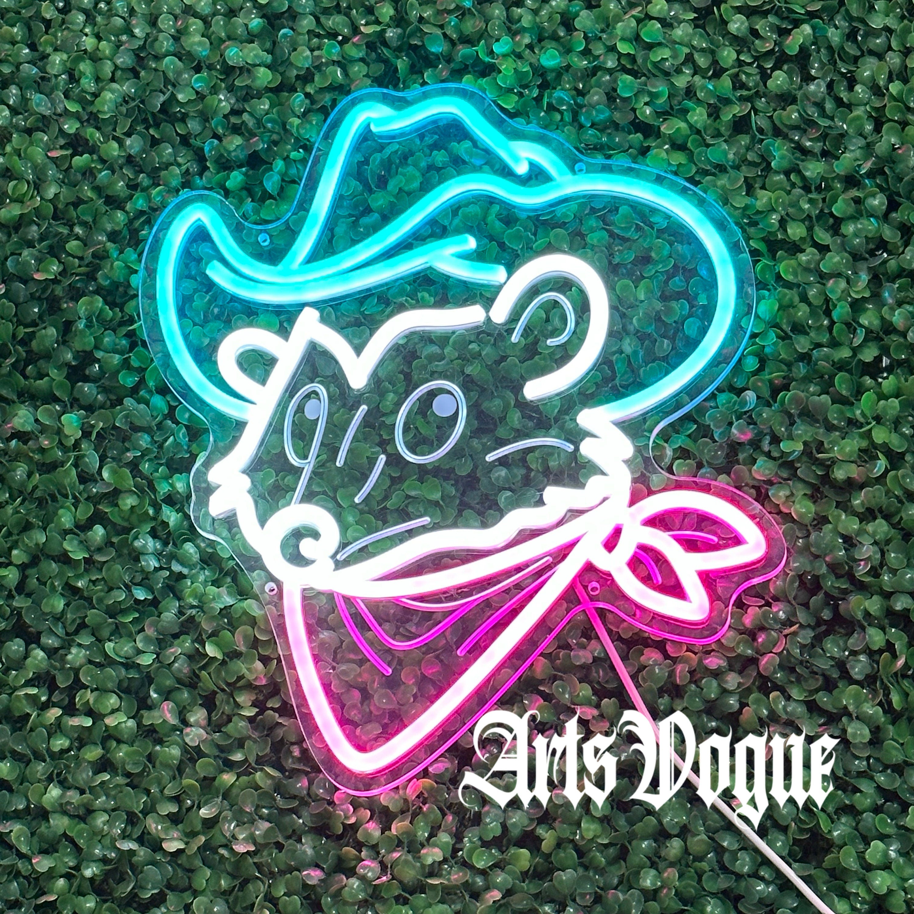 Personalized Cowboy Mouse Neon Sign
