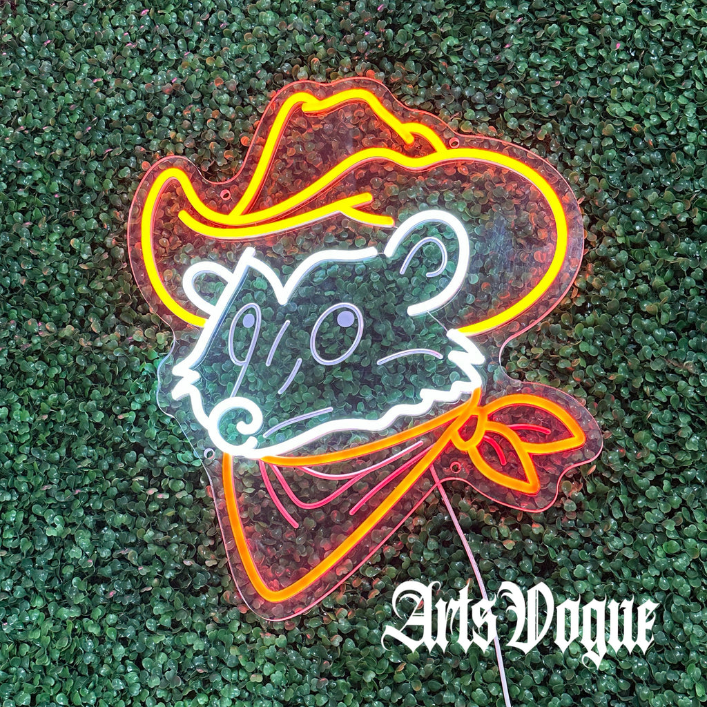 Personalized Cowboy Mouse Neon Sign