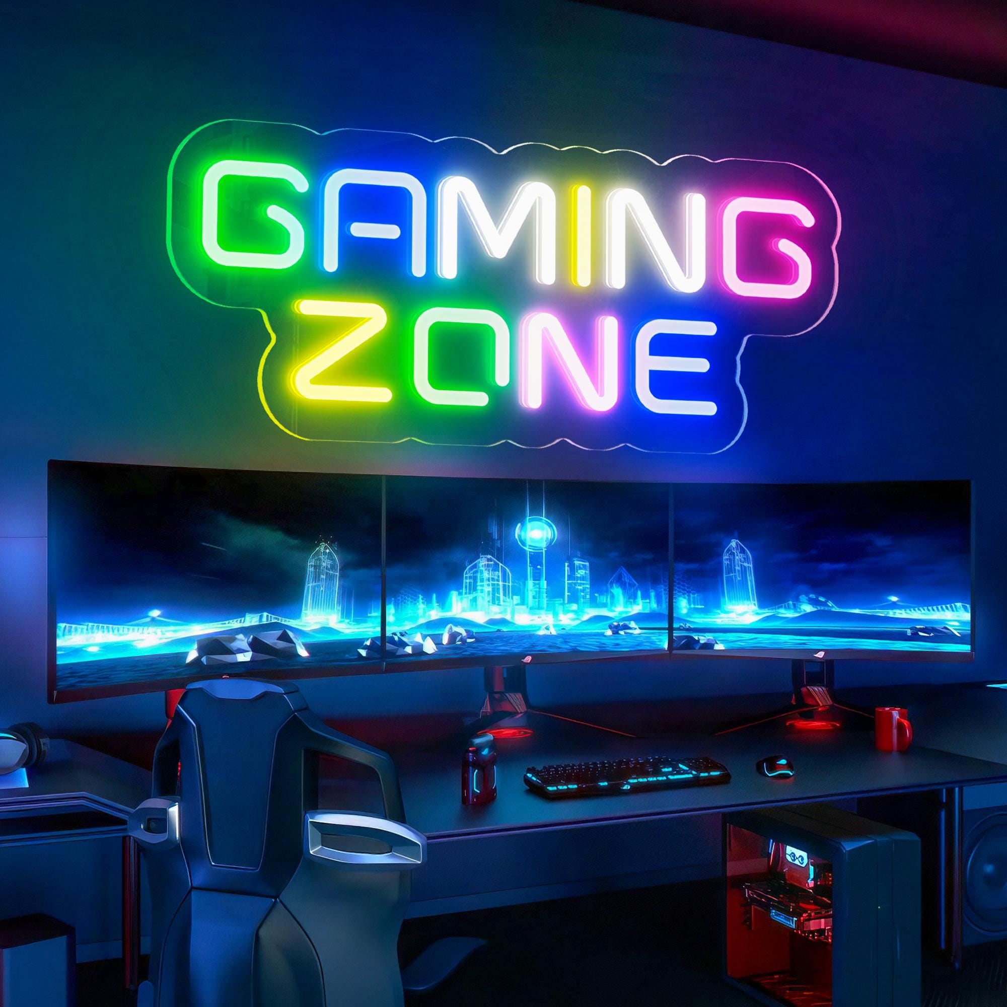 Personalized Gaming Zone Multicolor Neon Sign