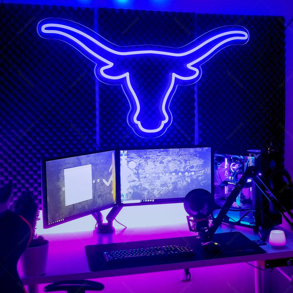 Personalized Longhorn Bull neon sign