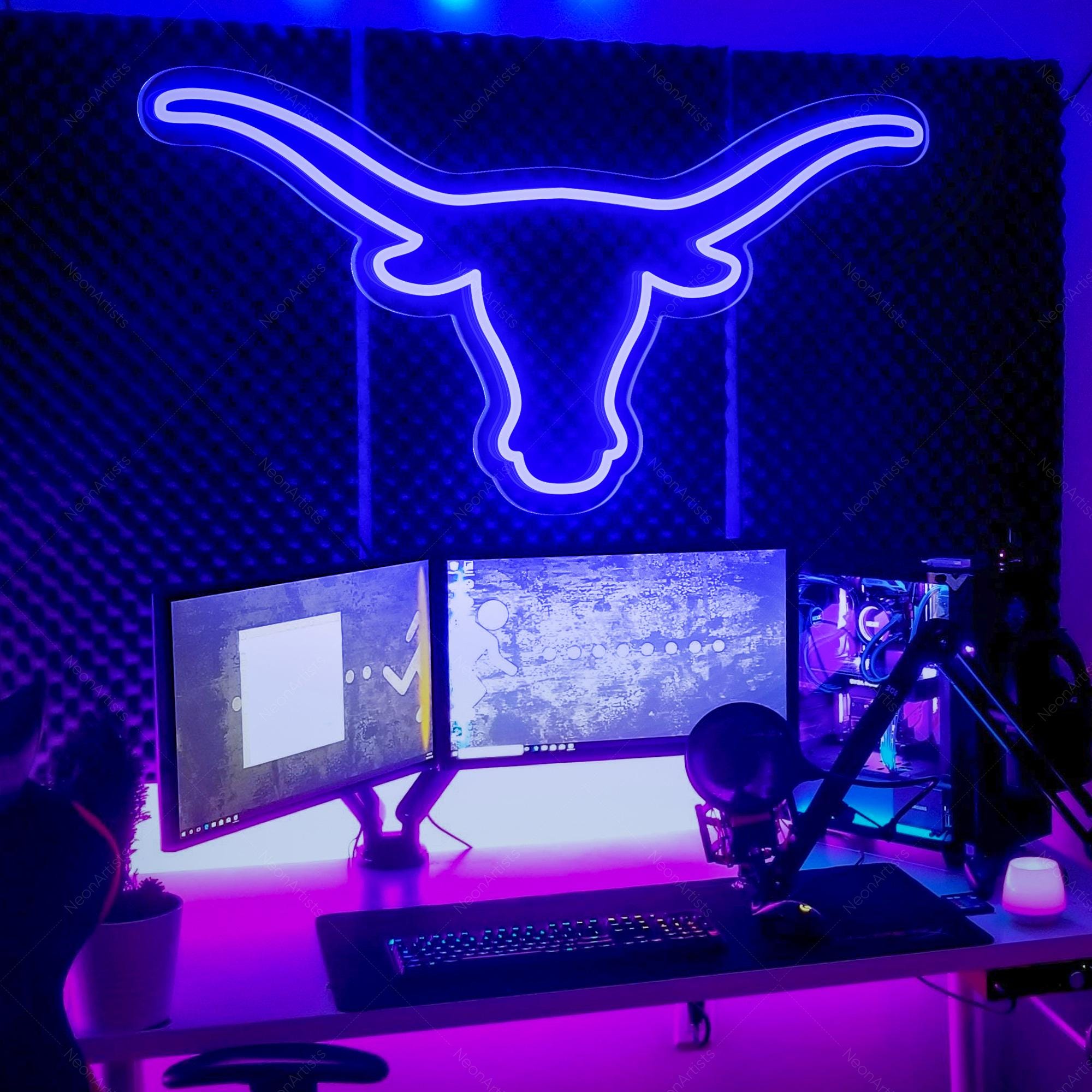 Personalized Longhorn Bull neon sign