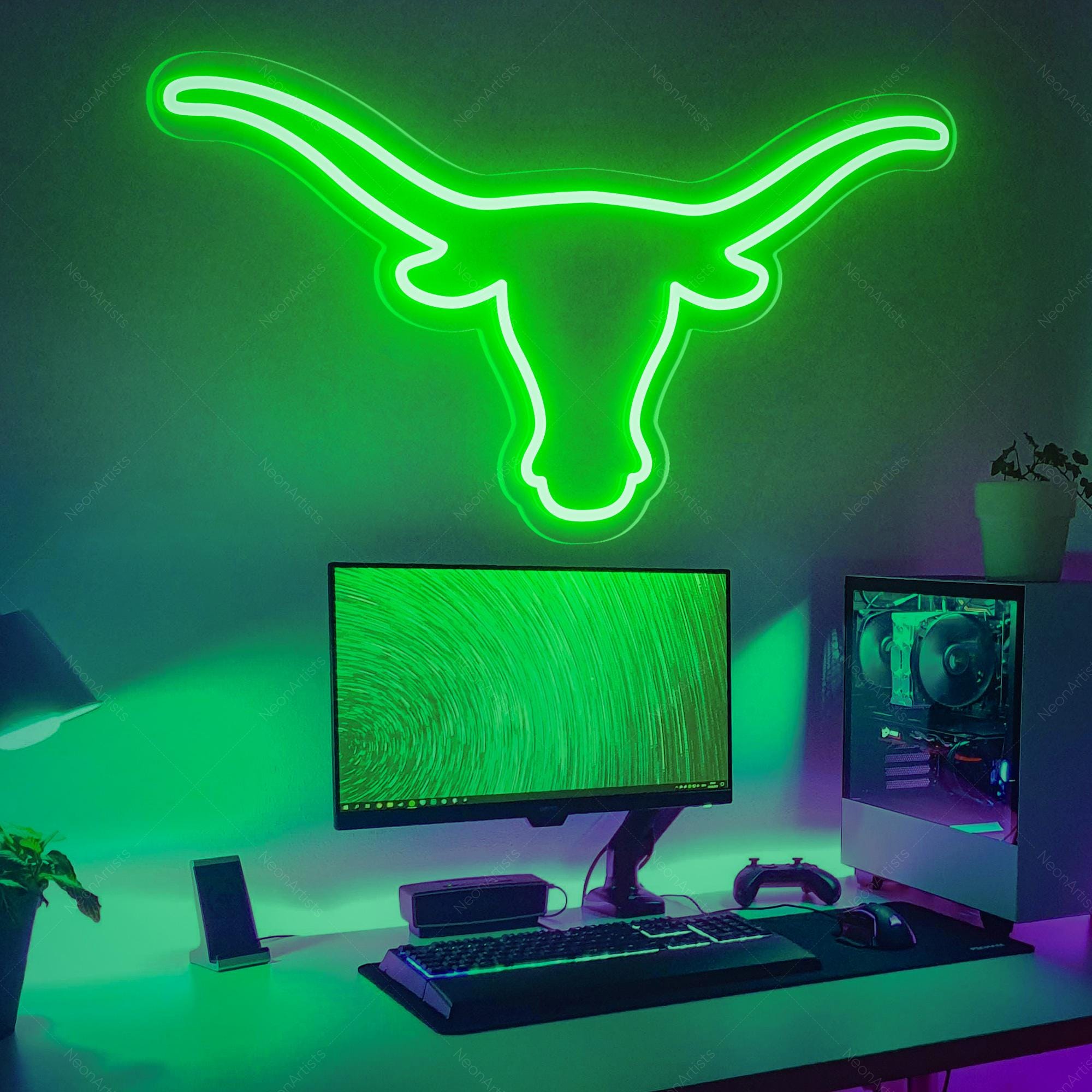 Personalized Longhorn Bull neon sign