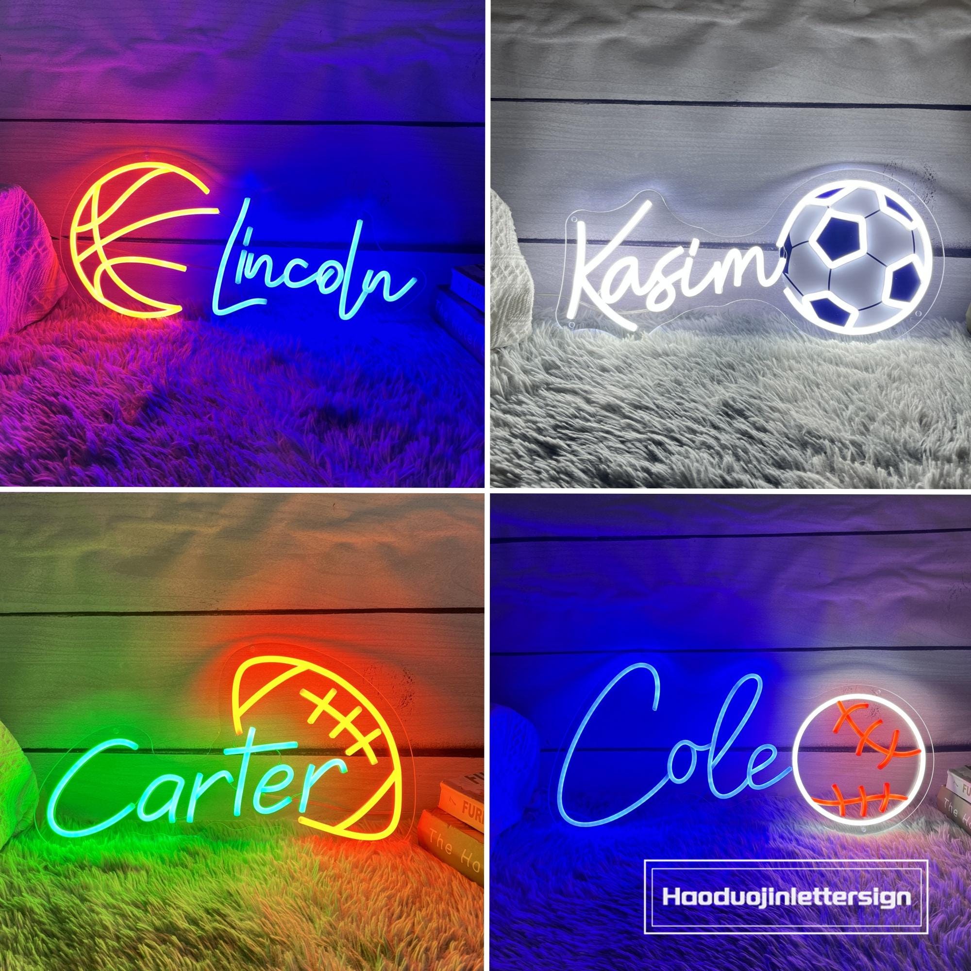 Custom Soccer Name Neon Sign