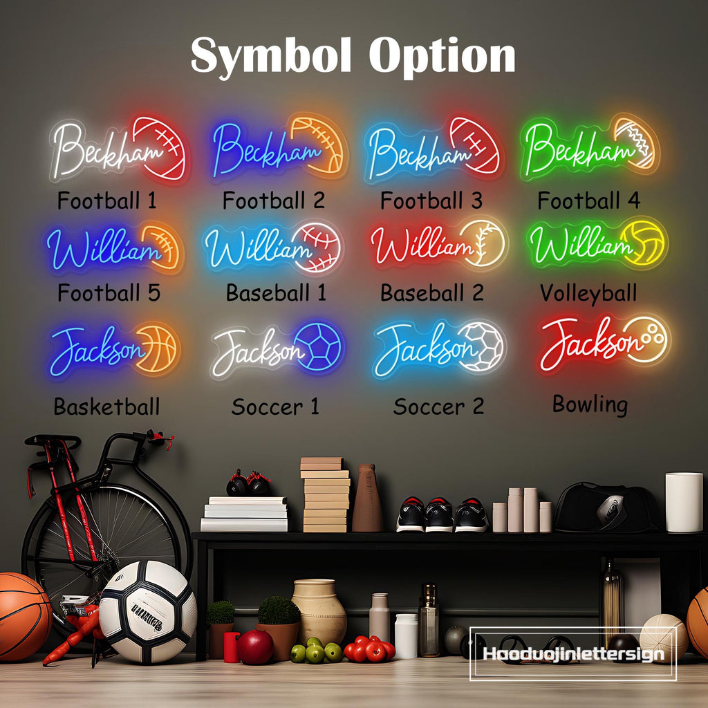 Custom Soccer Name Neon Sign