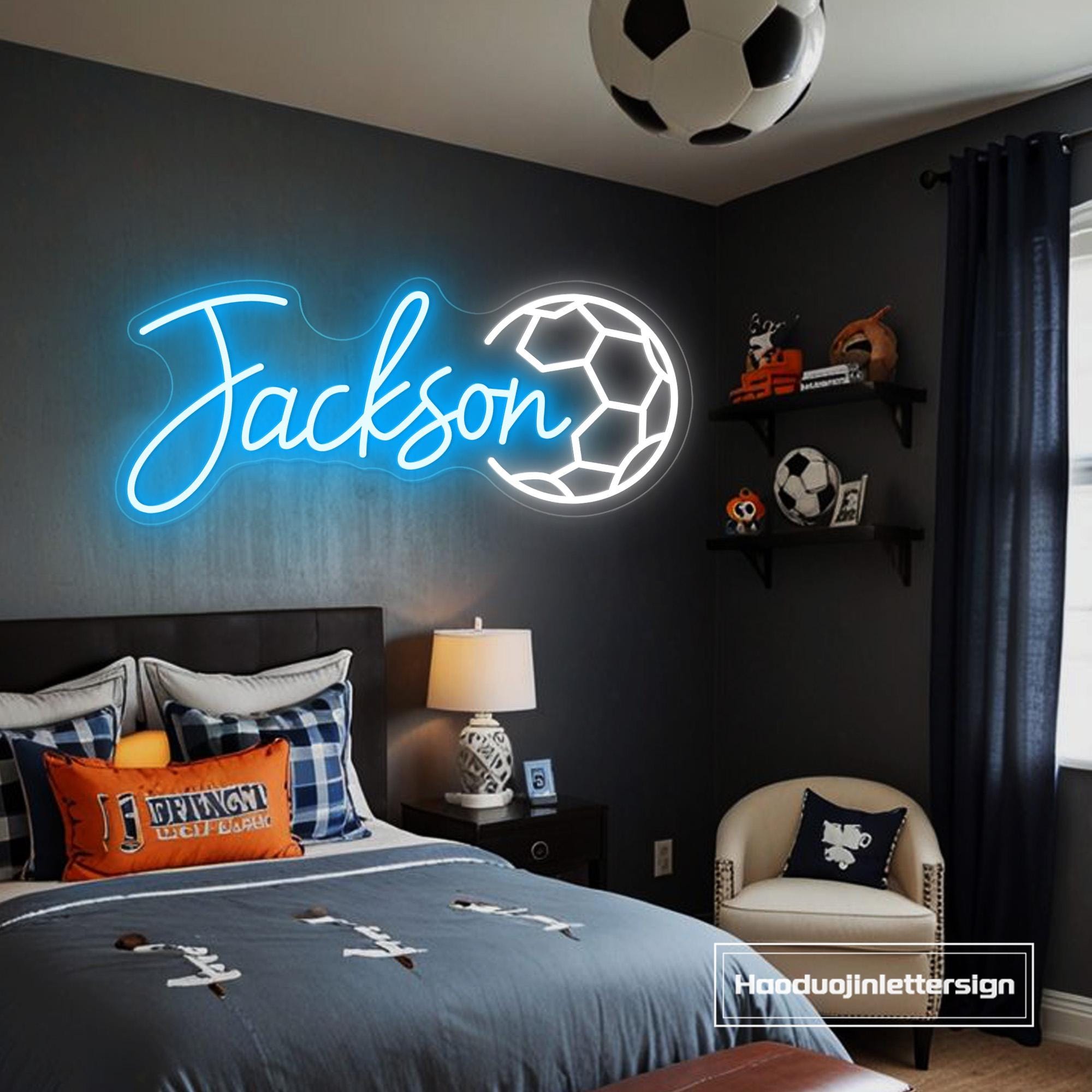 Custom Soccer Name Neon Sign